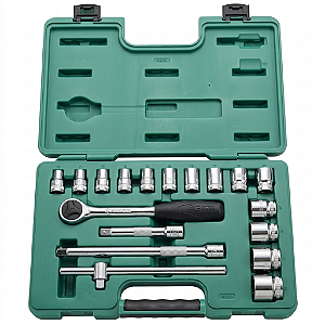 Jogo de Soquete 1/2 Estriado 18 Peças SATA ST09203SJ