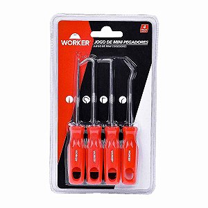 Jogo Mini Pinça Pegadores 4 Peças Profissional WORKER 340499