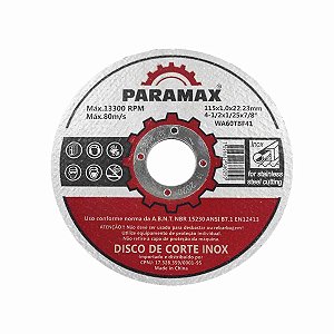 Disco de Corte Inox PARAMAX