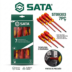 Jogo de Chaves de Fenda Phillips Isolada 7PÇ ST09303 SATA