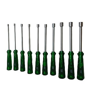 Jogo de Chave Canhão Sextavada 10 Pçs 4 a 13mm SATA ST08046L