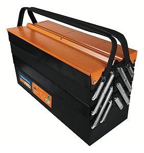 Caixa Sanfonada para Ferramentas 7 Gavetas Tramontina PRO Laranja e Preto