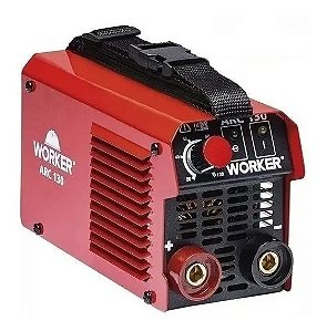 Máquina de Solda Fonte Inversora Eletrodo Arc 130A 127v Worker Nova Versão Cor Vermelho 60Hz