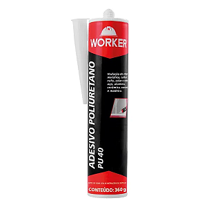 Selante Adesivo PU 40 Preto Worker 360g Poliuretano para Vedação e Colagem Profissional