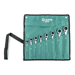 Jogo de Chaves Combinadas Speedy com Catraca SATA ST09079SJ 8 Peças 8 a 19mm com Estojo