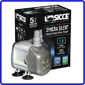 SICCE BOMBA SYNCRA 1.5 EXT/INT - 1350 l / h - H.Máx 1.8 m - 23 W - 220 V Comp. 10,3cm / Larg. 6cm / Alt. 7,7cm