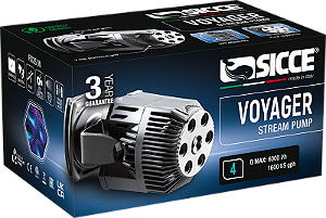 SICCE BOMBA WAVE MAKER VOYAGER 4 - 6000 l / h - 14 W - 220 V - Ímã até 15 mm - Cabo: 2,2m Comp. 15cm / Larg. 8,1cm / Alt. 7,8cm