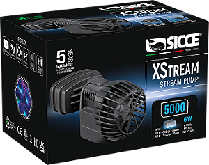 SICCE BOMBA WAVE MAKER XSTREAM 5000 - 5000 l / h - 5,5 W - 110 V - Ímã até 20 mm - Cabo: 2,2m Comp. 10,6cm / Larg. 6cm / Alt. 6,6cm