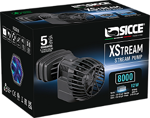SICCE BOMBA WAVE MAKER XSTREAM 8000 - 8000 l / h - 13 W - 110 V - Ímã até 20 mm - Cabo: 2,2m Comp. 10,6cm / Larg. 6cm / Alt. 6,6cm