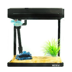 Aquário Curvo Boyu MS-220 7,5L Preto 127V *new Bomba Sub 290L/H*