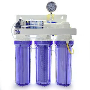 Filtro de Osmose Reversa C/ Resina Mista 380L/Dia / 100GPD - Bomba
