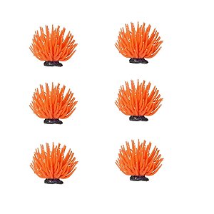 Enfeite de Silicone Soma anêmona Short Laranja 4,5 cm (6 Un)
