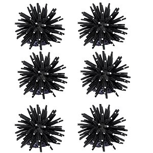Enfeite de Silicone Soma anêmona Short Preta 4,5 cm (6 Un)