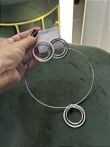 Conjunto Colar e Brinco Circle