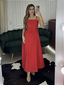 Vestido Midi Tropi Vermelho