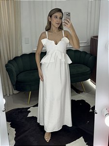 Vestido Babados Tropicália Branco