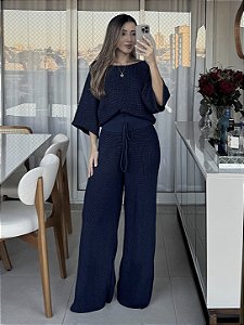 Conjunto Tricot Alana Azul Marinho