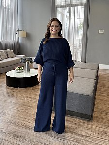 Conjunto Tricot Alana Azul Marinho