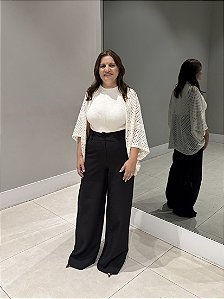 Conjunto Casaco e Regata Tricot Off White