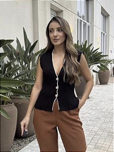 Colete Tricot Botões