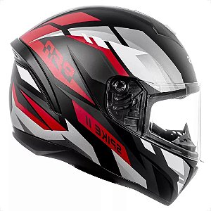 Capacete Peels Spike II BSN Preto Fosco/Vermelho