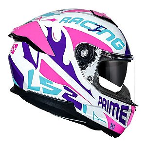 Capacete LS2 FF808 Stream ll Race White/Purple