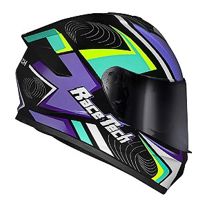 Capacete Race Tech Hit Draw Purple/Green
