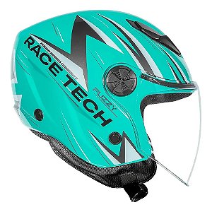 Capacete Race Tech Play Fuzzy Green/Titanium