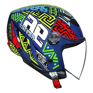 Capacete Race Tech Play Art Blue/Orange