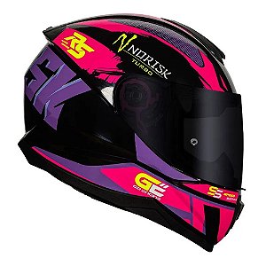 Capacete Norisk Razor Turbo Matte Black/Pink/purple