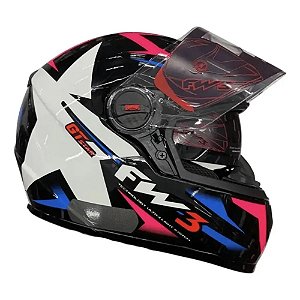 Capacete FW3 GTX Star Rosa/Azul