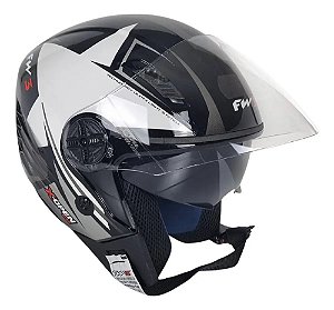 Capacete FW3 X Open Up Star Grafitte/Prata