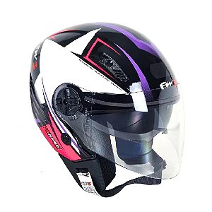 Capacete FW3 X Open Up Star Lilas/Rosa