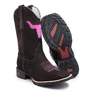 Bota Texana Cabeça Rosa - Feminina