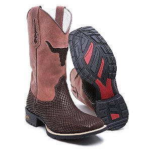 Bota Texana Escamada Boi Café