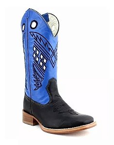Bota texana Country em Couro Carrapeta