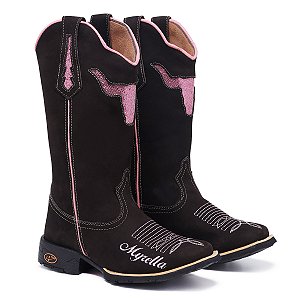 Bota texana feminina de boi em Couro Legitimo