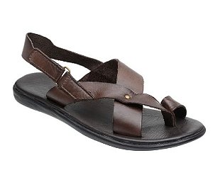 Chinelo de couro Café masculino Modelo 220