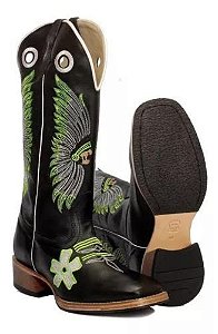 Bota Texana Masculina com Salto Carrapeta Rozeta