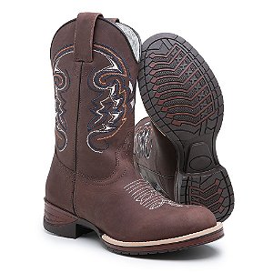 Bota Texana Cano Medio Marron