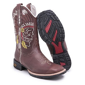 Bota Texana Caveira Indio Americano