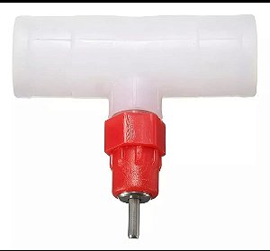 Adaptador Conector T 20mm para Nipples de 9,5mm Aves Galinha Frango Granja Galo Codorna Pintinho