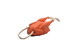 BRINQUEDO MORDEDOR MODELO FRANGO PARA CÃES COM CORDA SUPER RESISTENTE