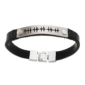 Pulseira Masculina de couro preto