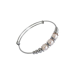 Bracelete Pérola Aço Inox