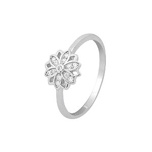 Anel Flor Prata 925