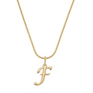 Colar Com Pingente Letra F