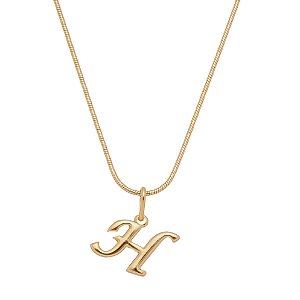 Colar Com Pingente Letra H