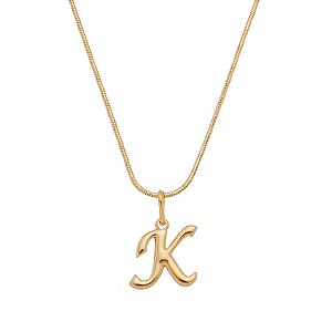 Colar Com Pingente Letra K