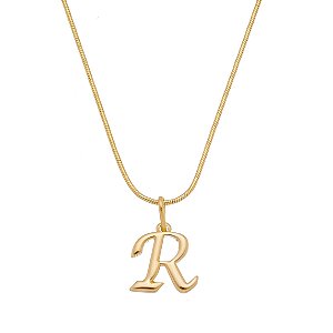Colar Com Pingente Letra R